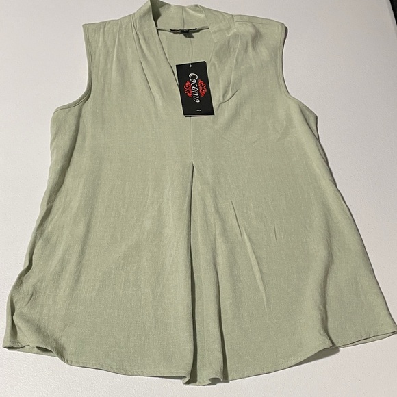 Cocomo Tops - Cocomo Sleeveless V-Neck Camisole in Sage Green